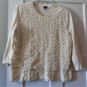 XL white circular eyelet J. Crew top
